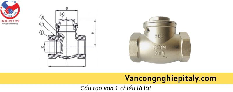 Cấu tạo van 1 chiều lá lật