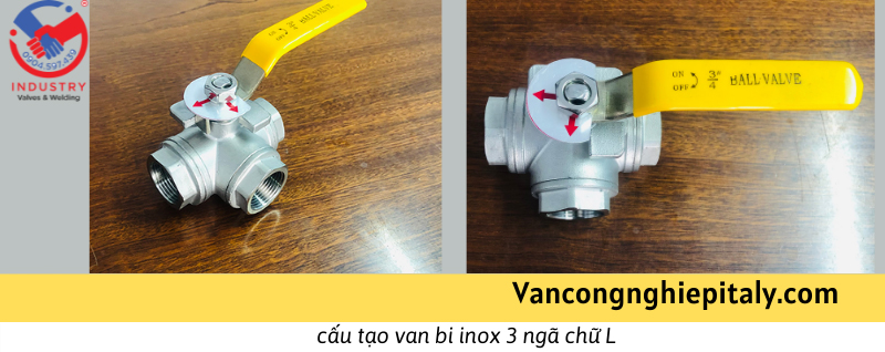Cấu tạo van bi inox 3 ngã chữ L