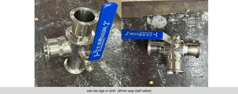 van bi ba nga Three way ball valve