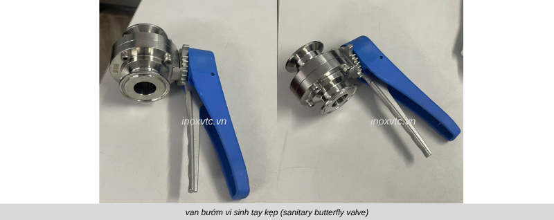 van bướm vi sinh tay kẹp clamp