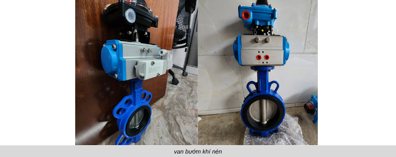 cấu tạo van bướm gang điều khiển khí nén