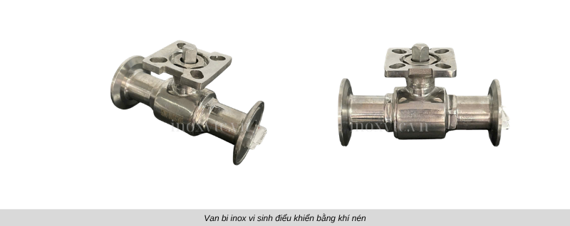 van bi inox vi sinh điều khiển bằng khí nén